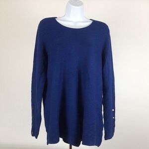 Allfani Textured Button Sleeve Sweater womens size 0X